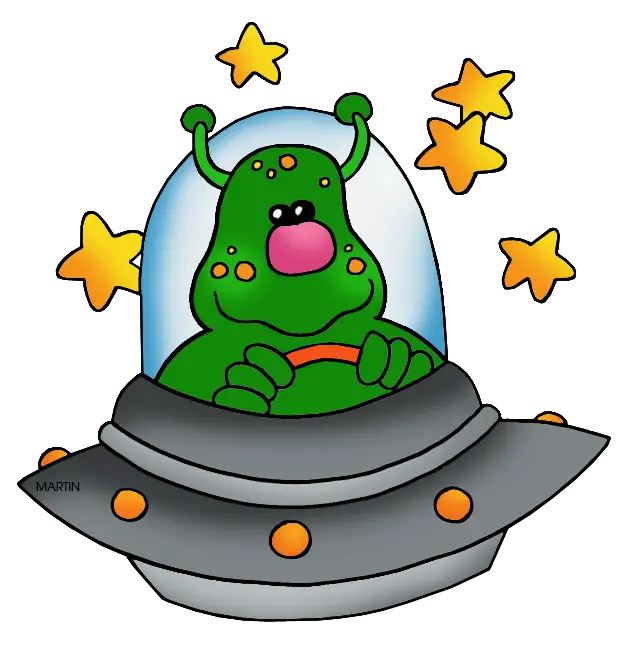 Cute Alien in UFO