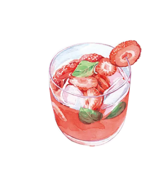 Refreshing Strawberry Drink with Ice