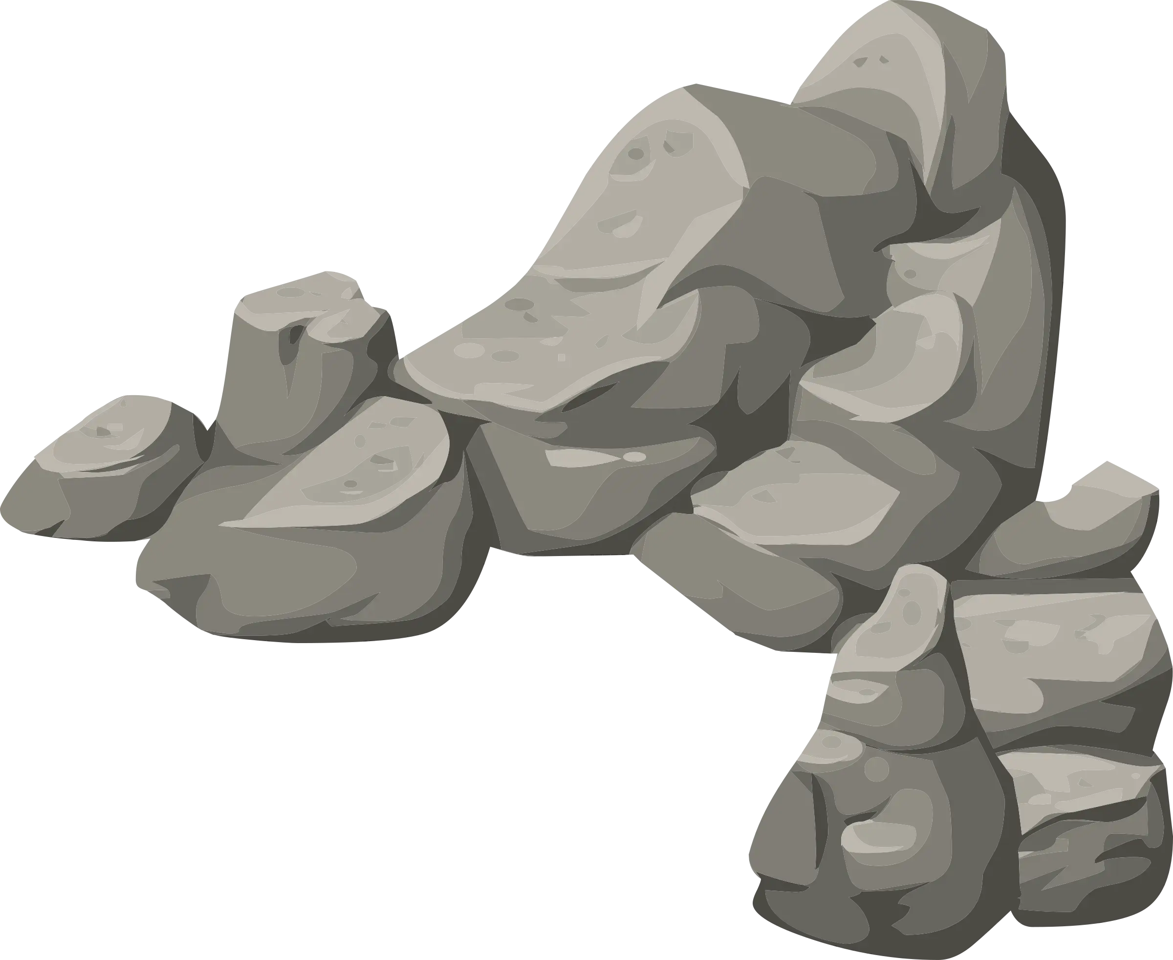 Gray Rocky Boulders Group
