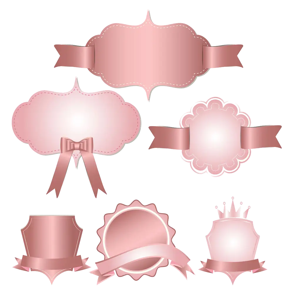 Pink Decorative Ribbons and Labels