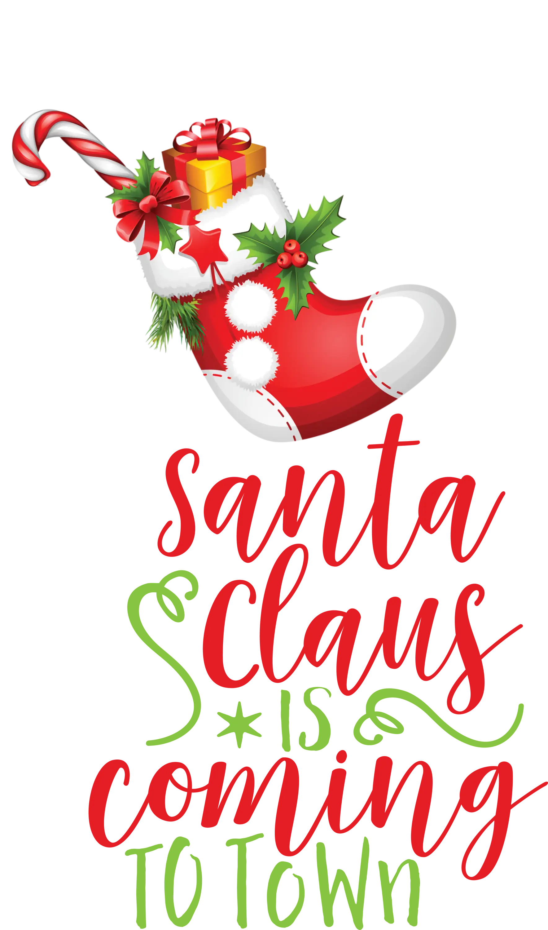 Santa&#039;s Christmas Stocking with Joyful Holiday Text