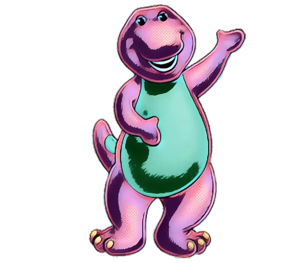 Purple Cartoon Dinosaur Illustration