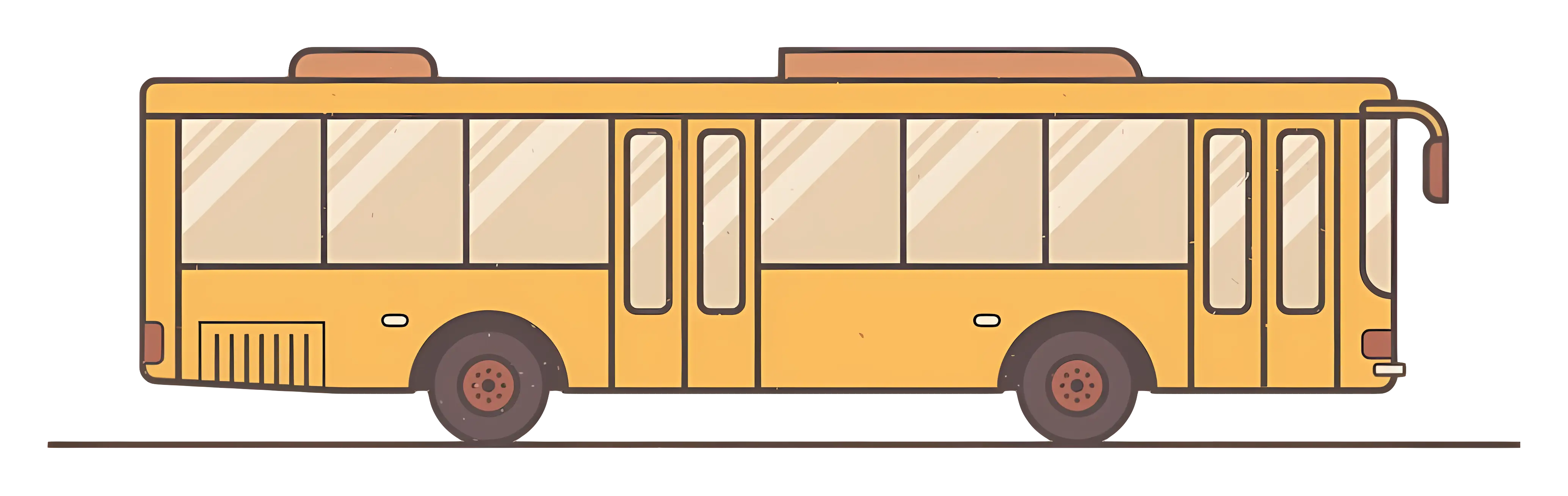 Yellow Bus Illustration for Transport Concept