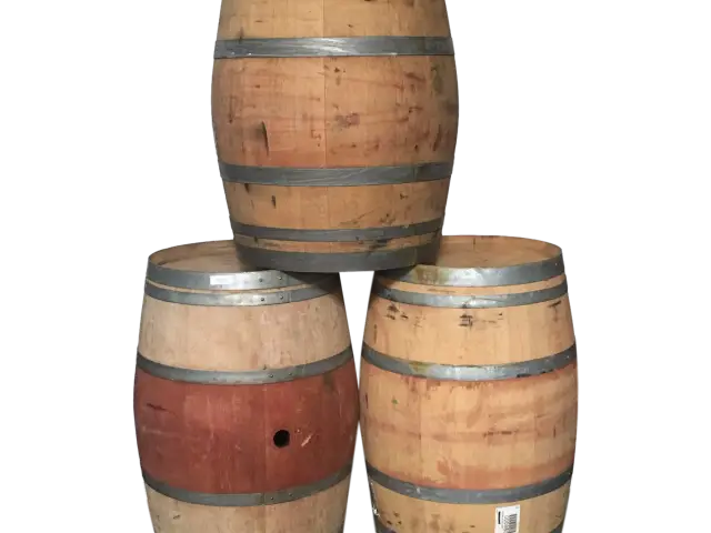 Stacked Wooden Barrels