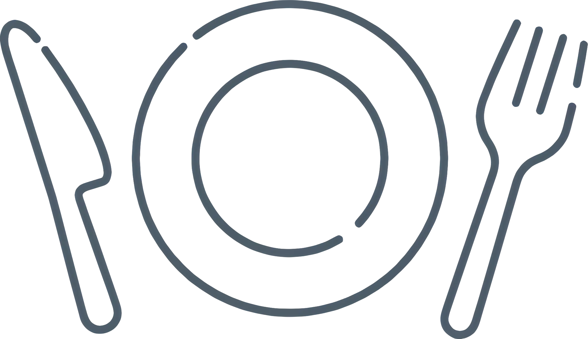 Minimalistic Plate with Knife and Fork Outline