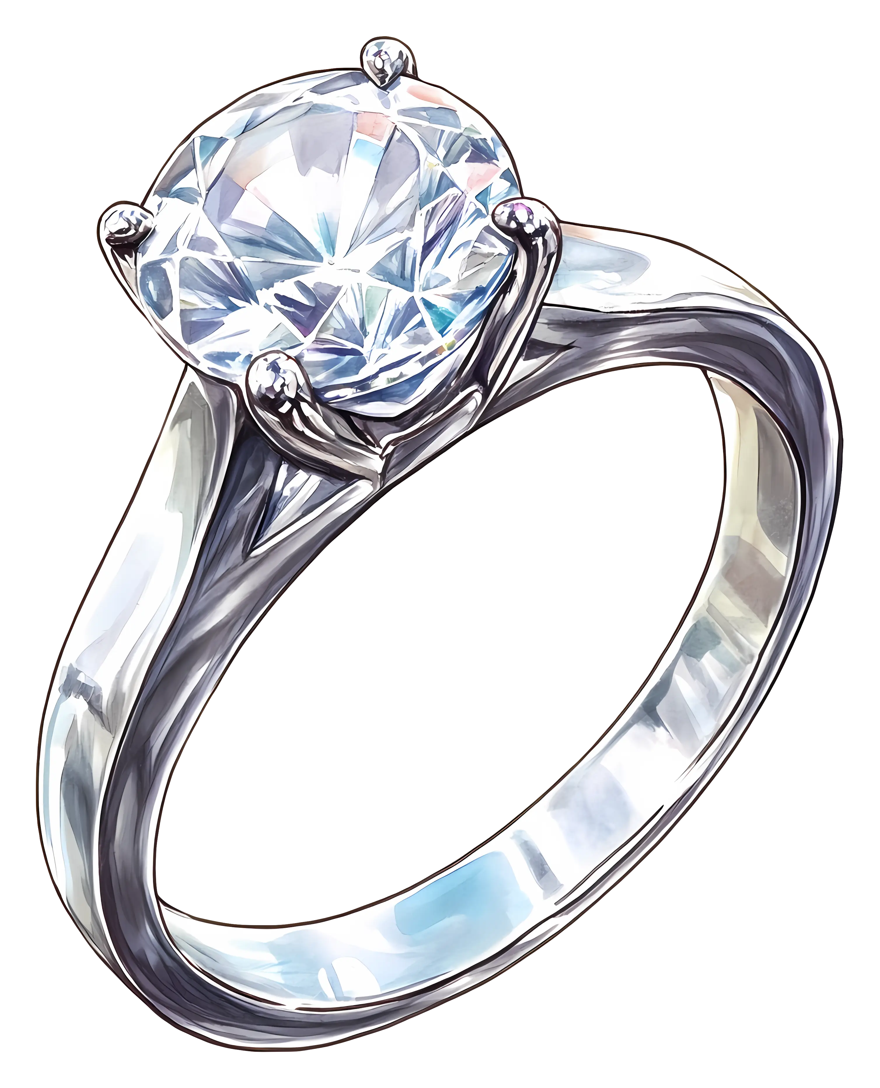 Shiny Diamond Ring in Elegant Setting