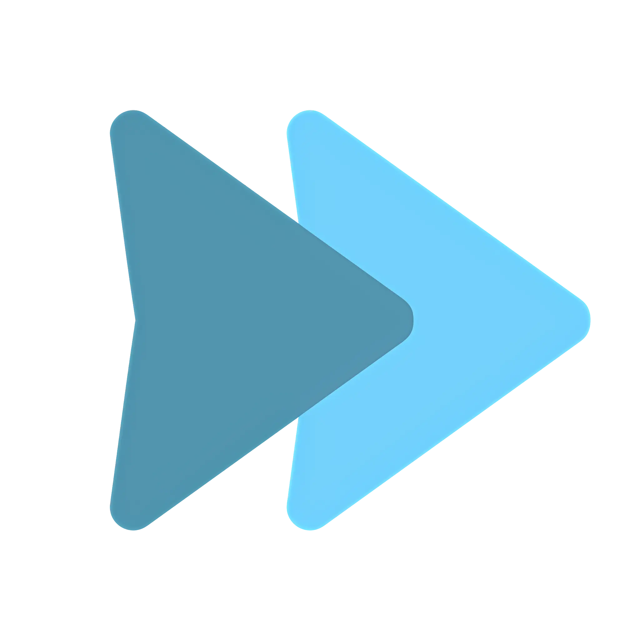 Blue Fast Forward Icon for Media Control