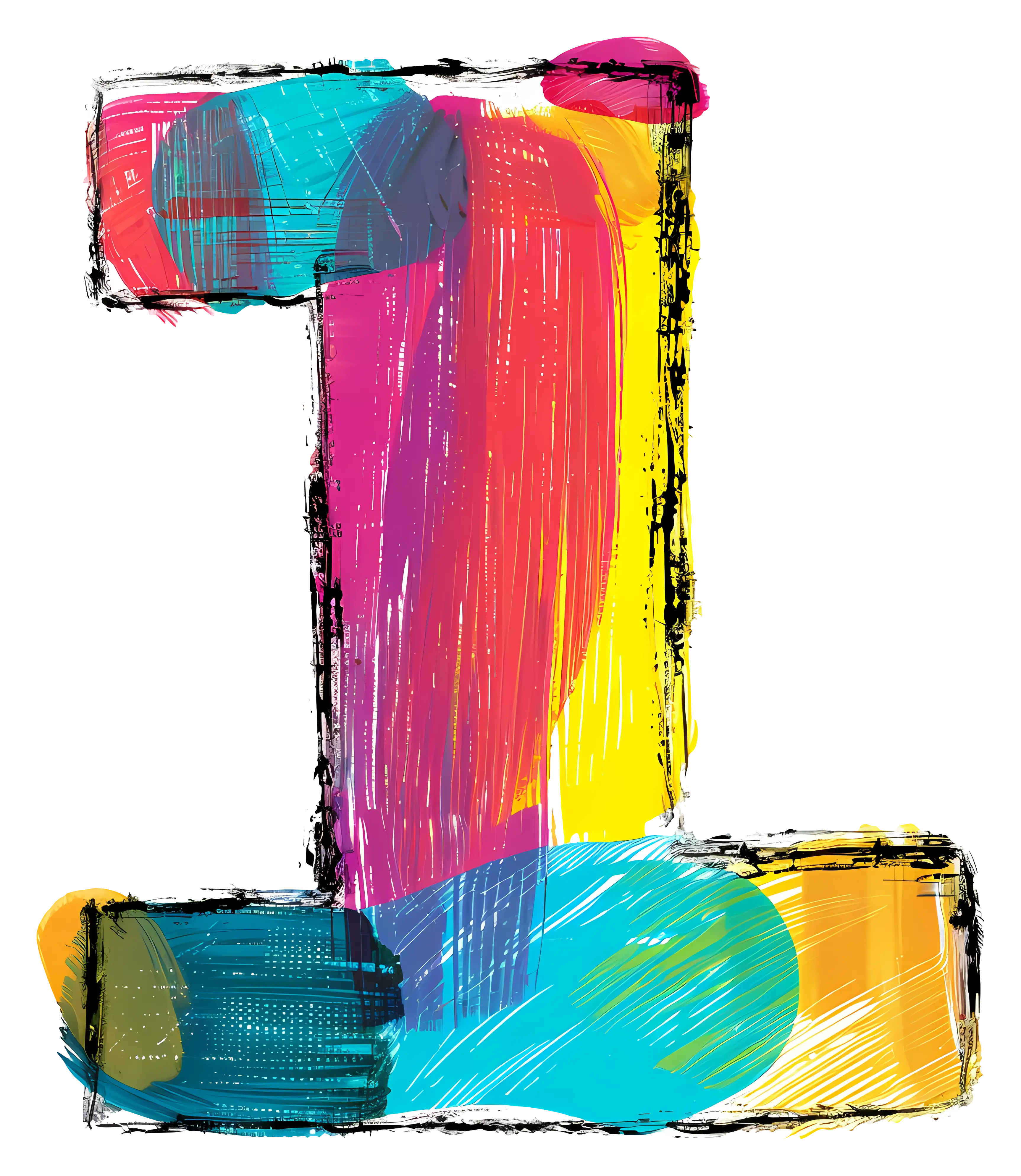 Colorful Painted Number One