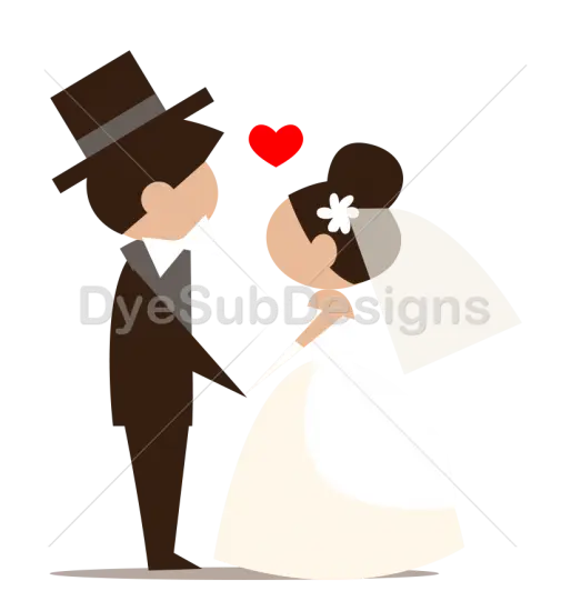 Cute Wedding Couple Illustration