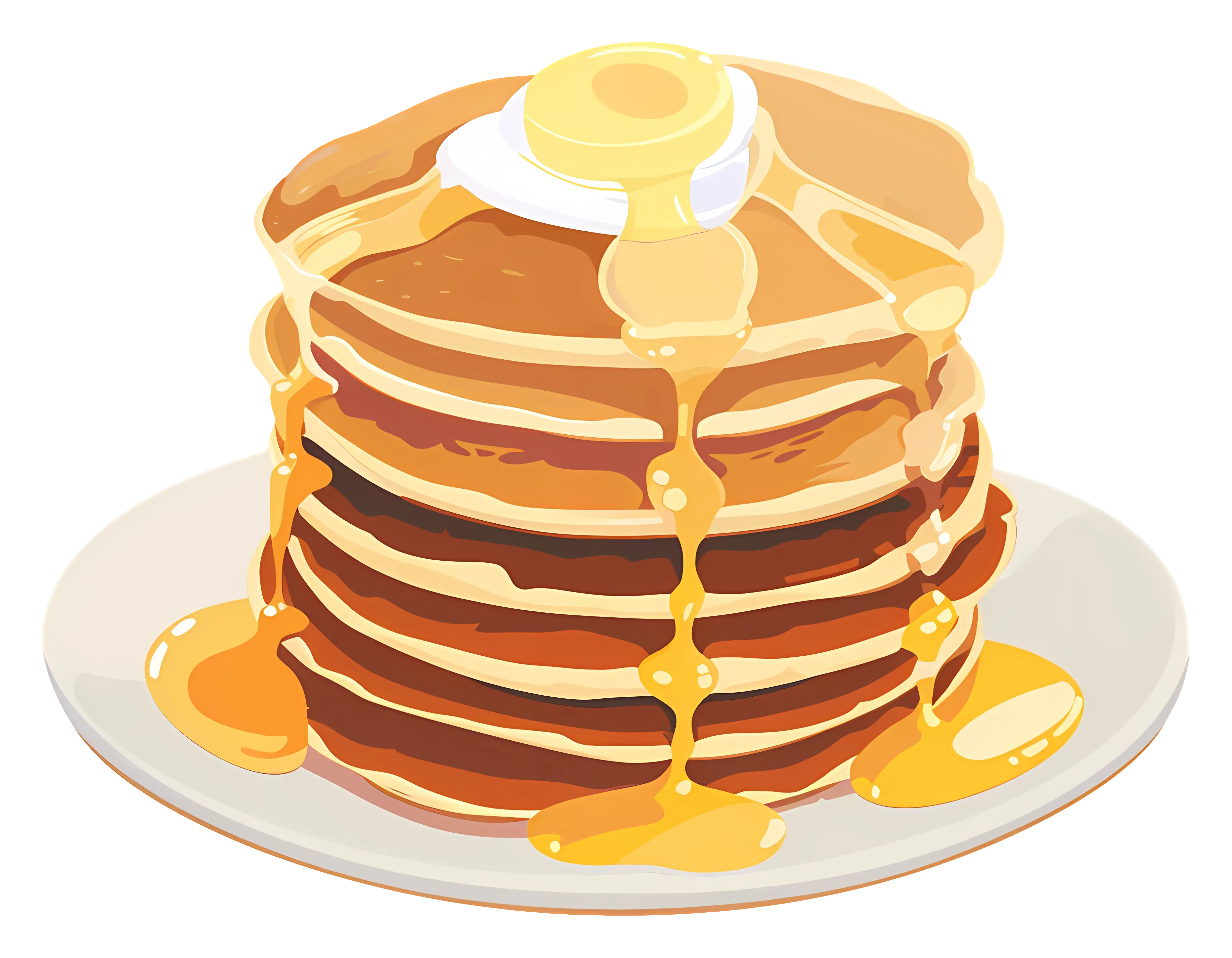 Stack of Pancakes with Syrup and Butter