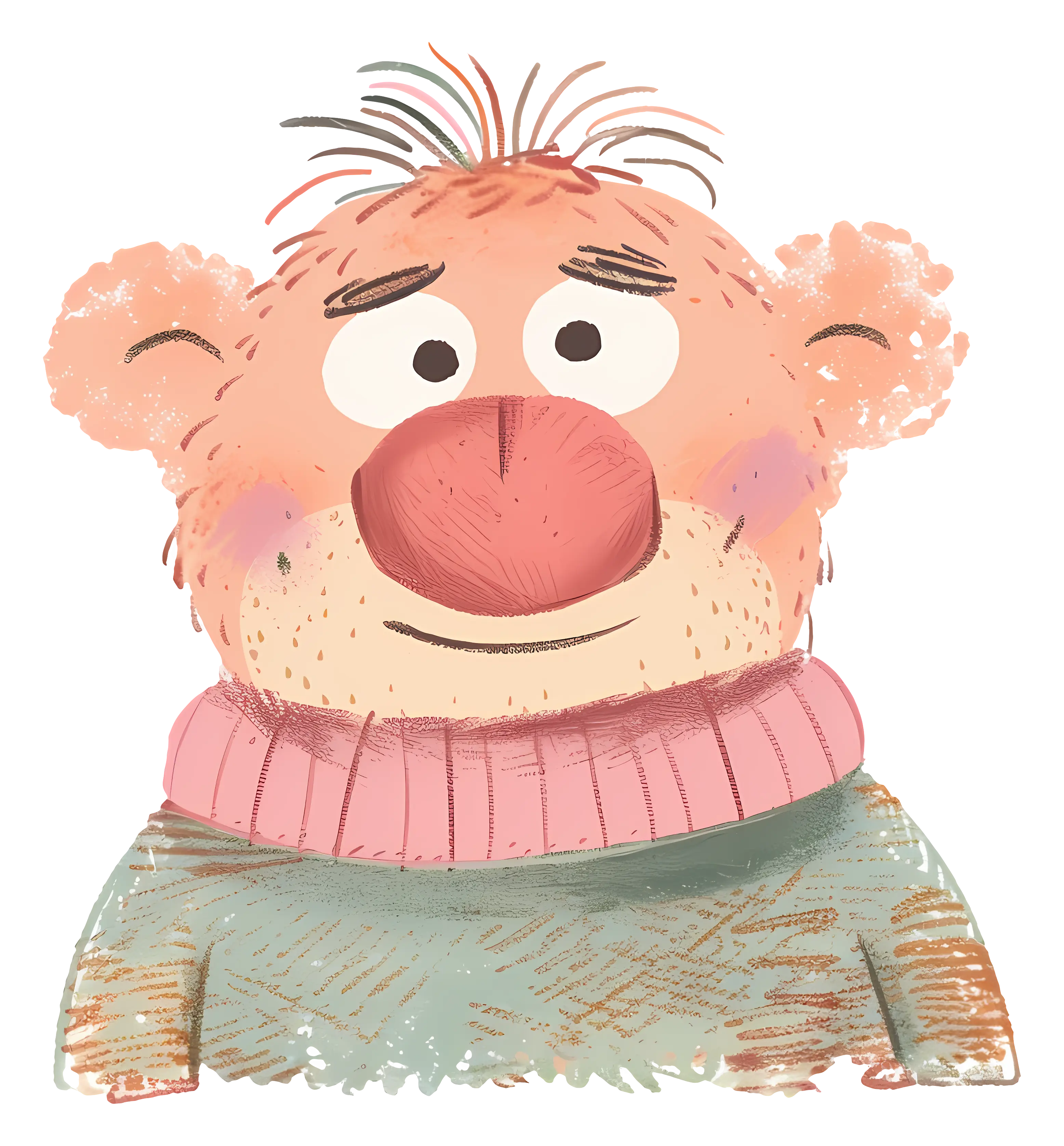 Cute Sitting Cartoon Bear