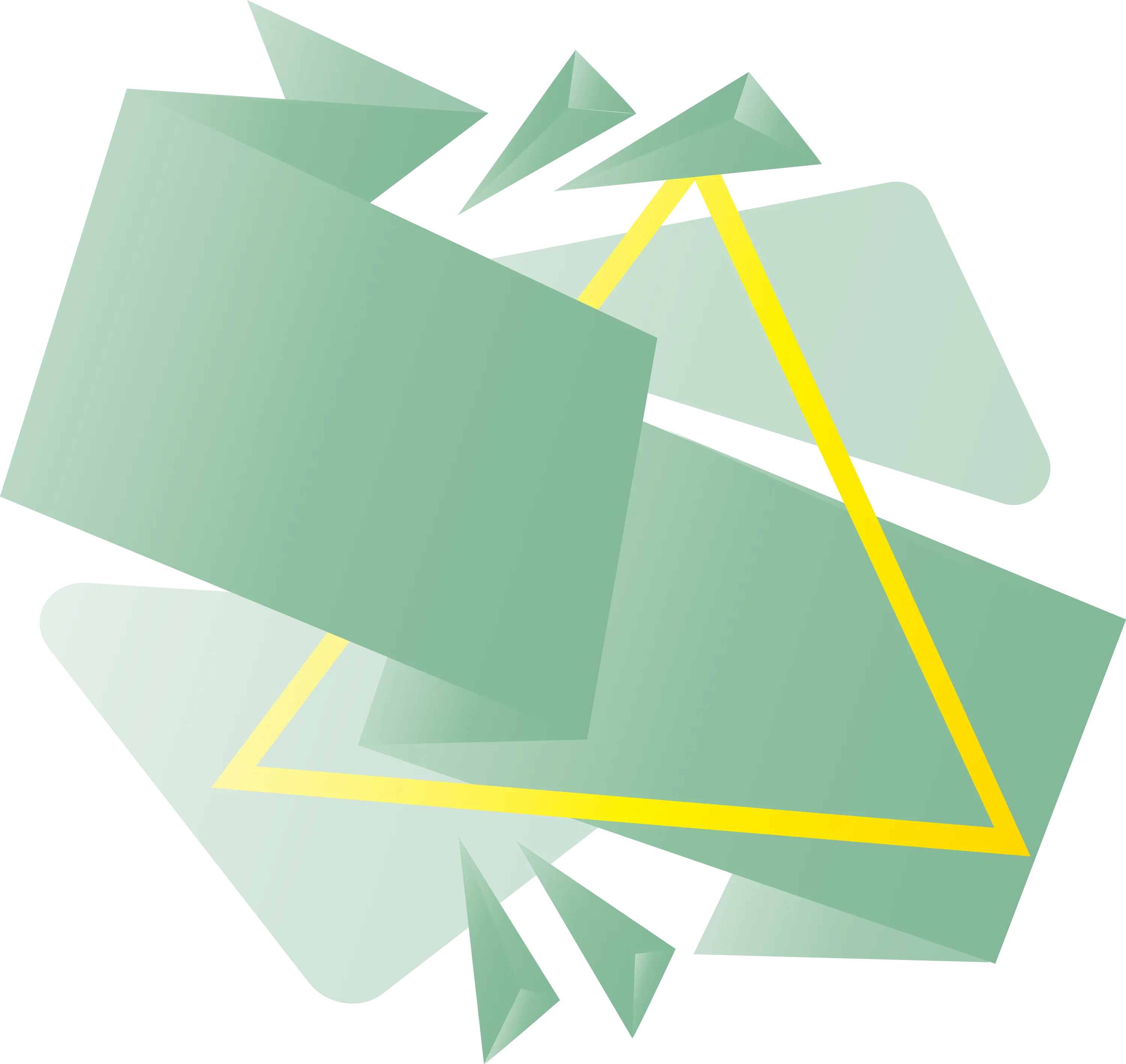 Green Abstract Background with Geometric Elements