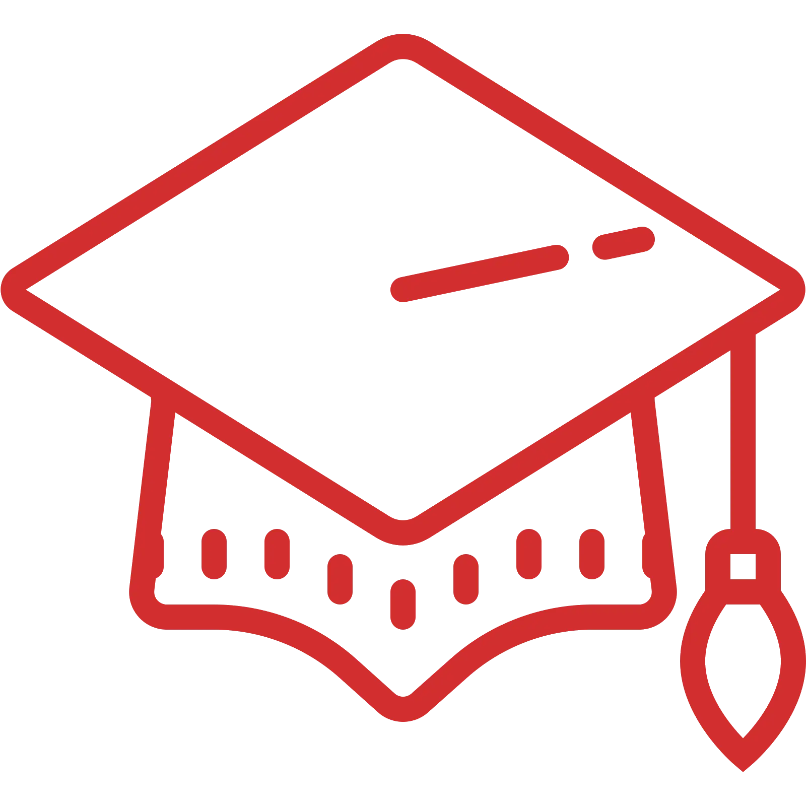 Red Graduation Cap Icon for Academic Achievement