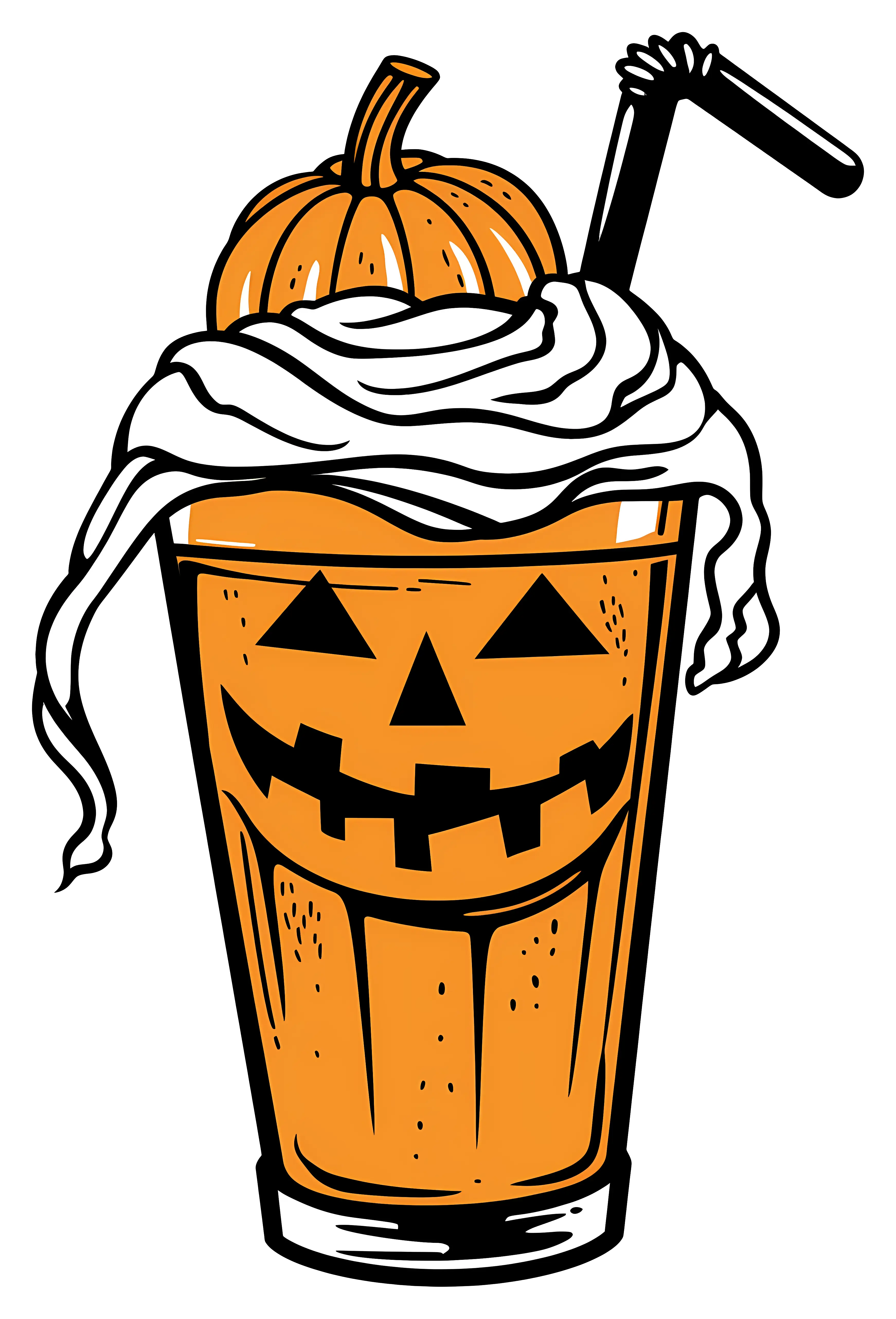 Pumpkin Spice Drink with Halloween Theme