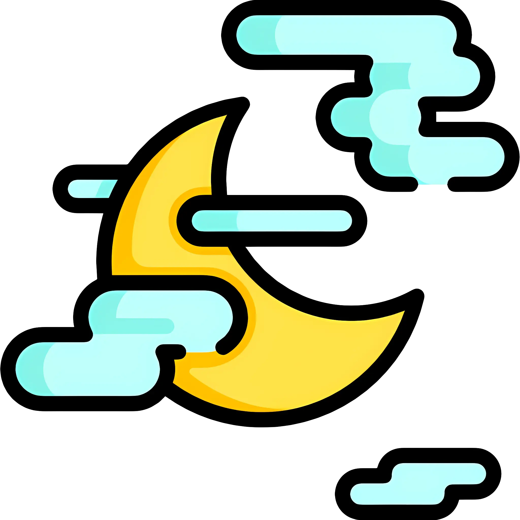 Crescent Moon with Clouds