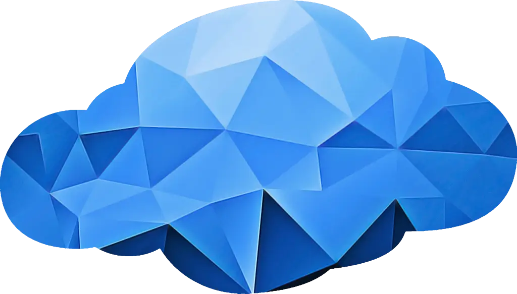 Geometric Blue Cloud Illustration