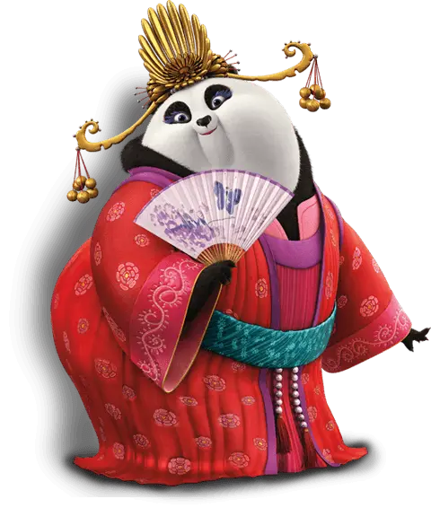 Elegant Panda in Traditional Chinese Dress
