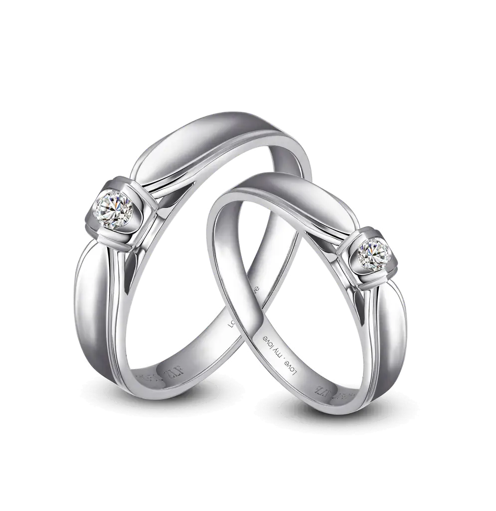 Silver Wedding Rings with Diamonds