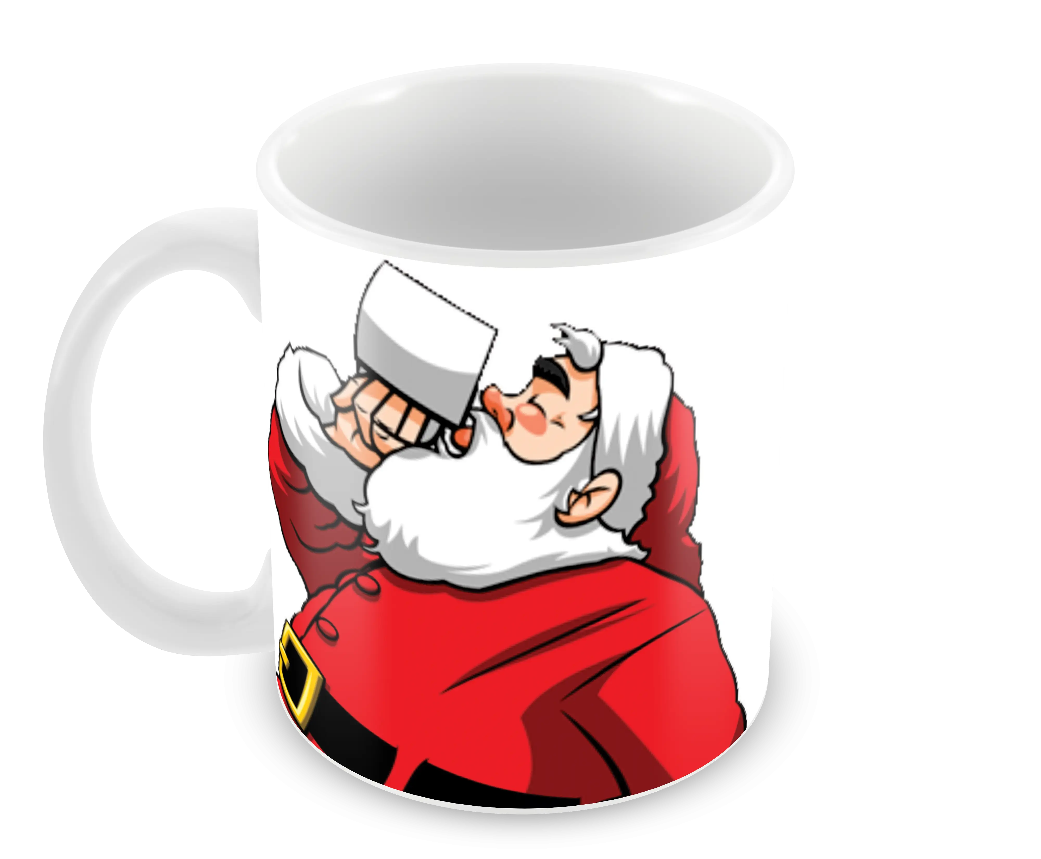 Santa Claus Drinking from Mug