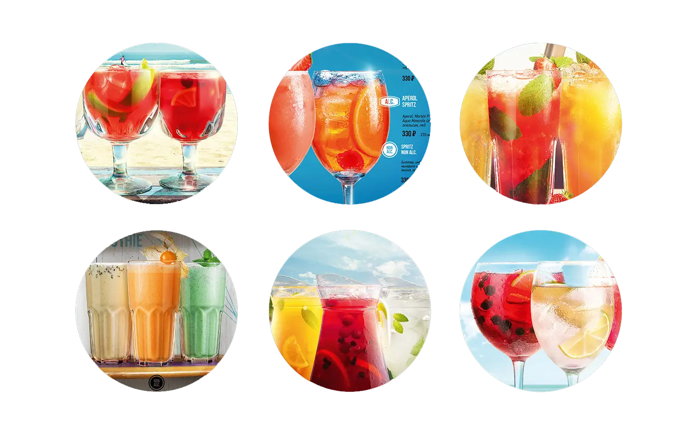 Colorful Refreshing Summer Drinks