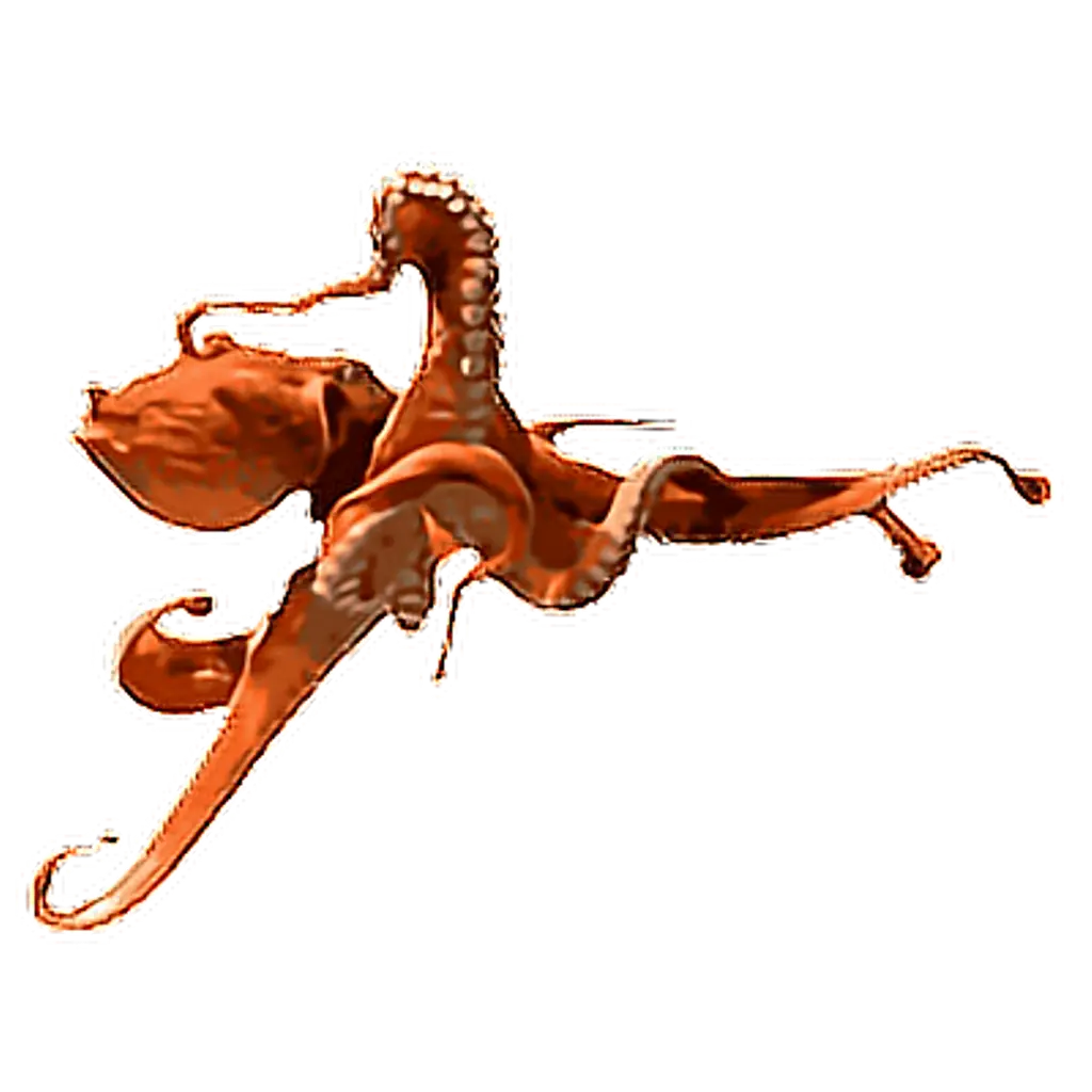 Orange Octopus in Marine Style