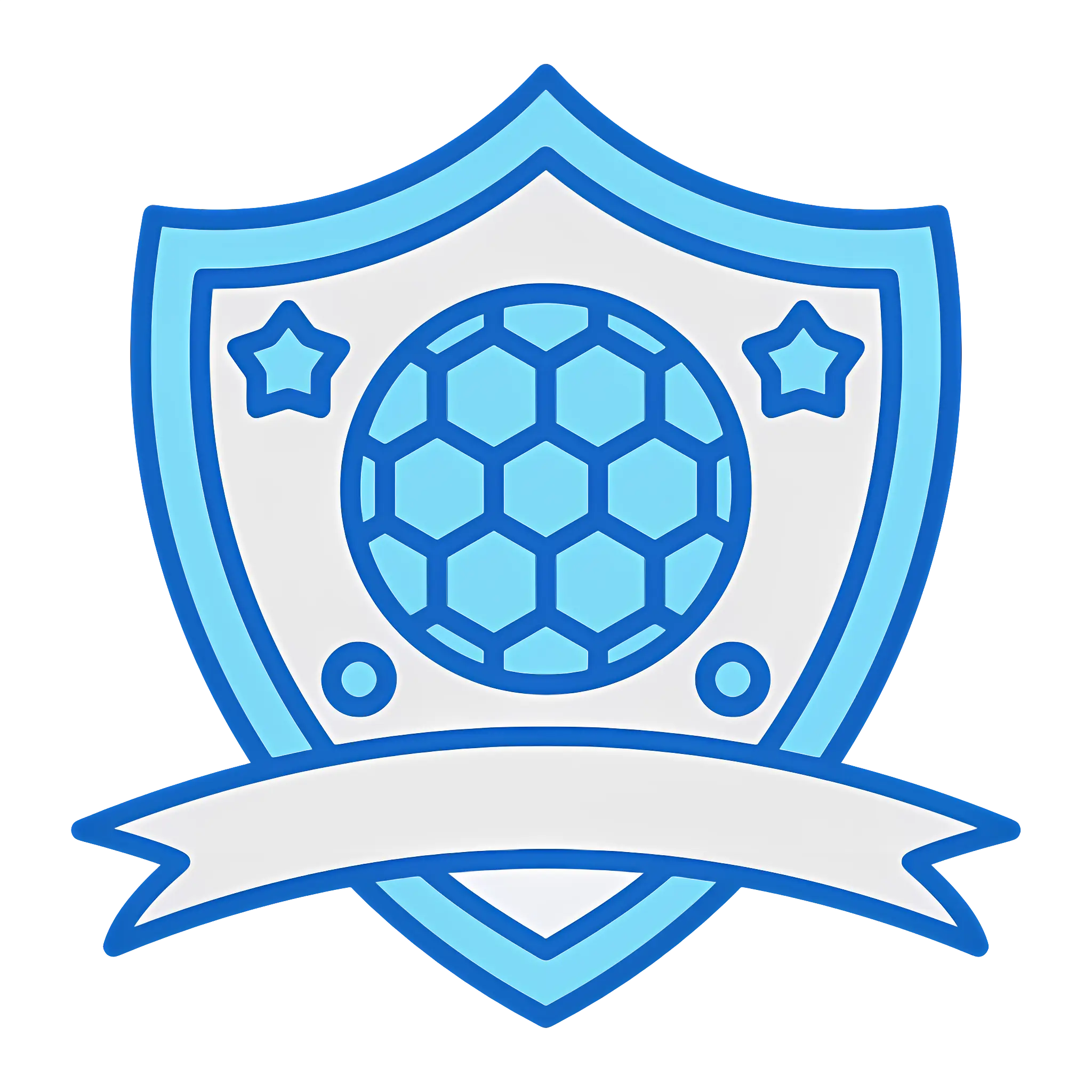 Soccer Badge with Shield and Stars