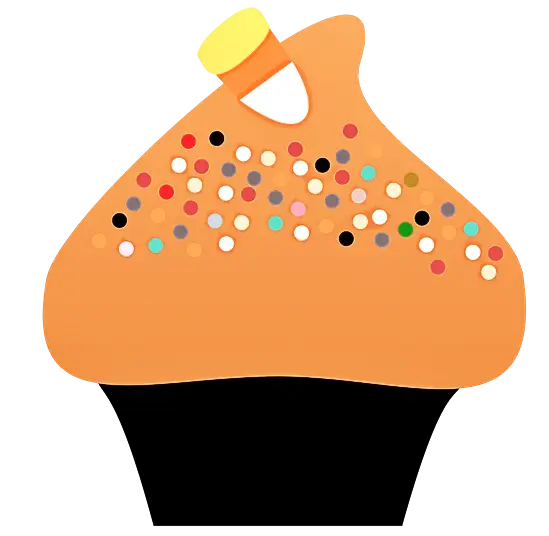 Orange Cupcake with Colorful Sprinkles