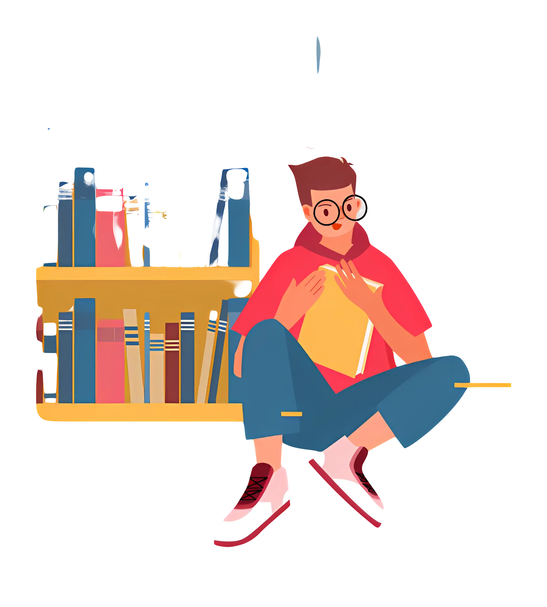Illustration of Person Reading a Book