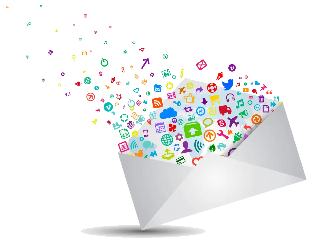 Digital Envelope with Social Media Icons
