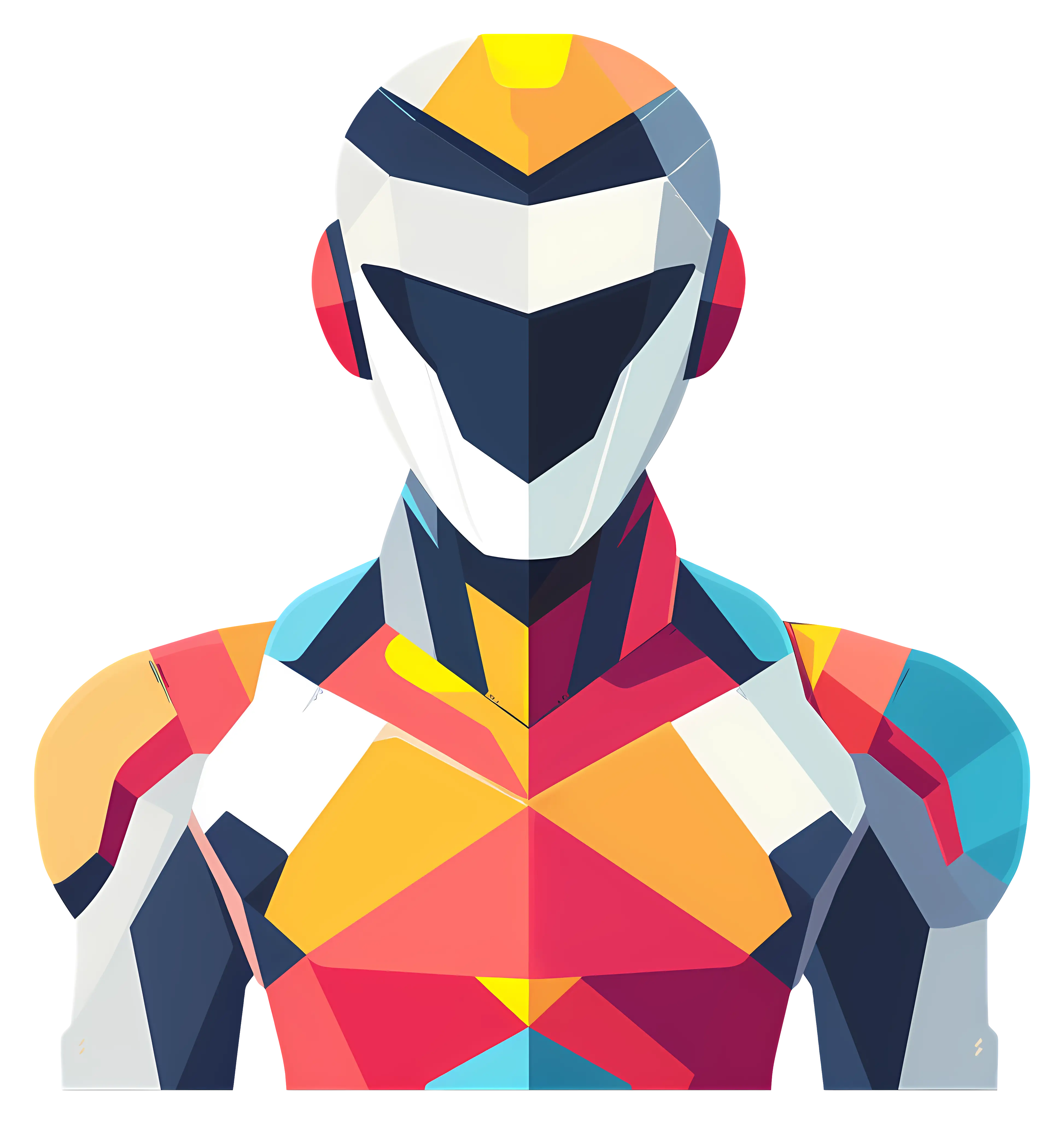 Colorful Geometric Robot Character