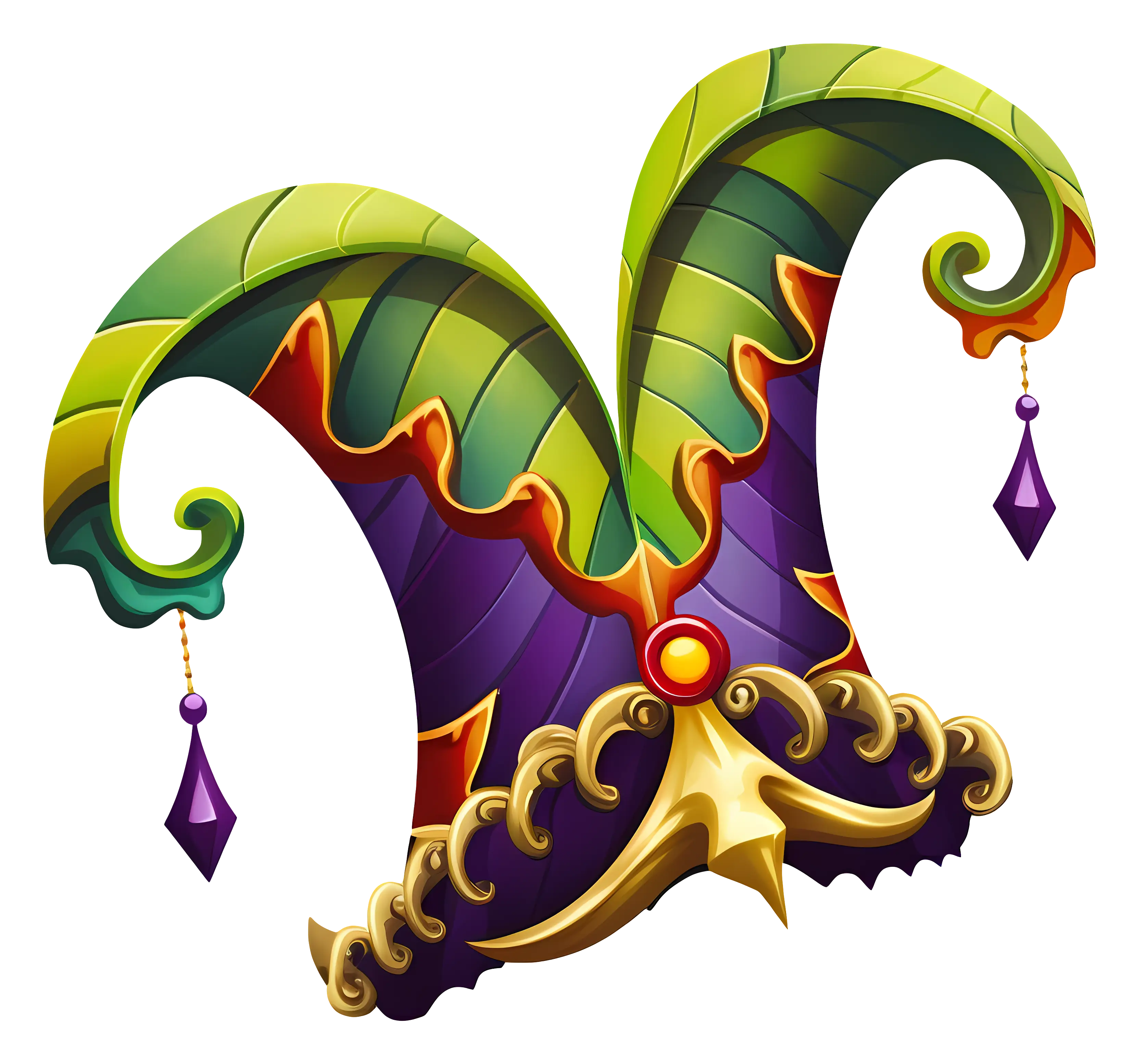 Colorful Jester Hat with Ornaments
