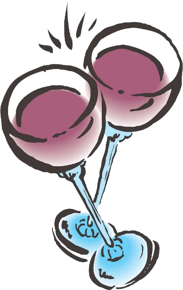Pair of Wine Glasses Clinking