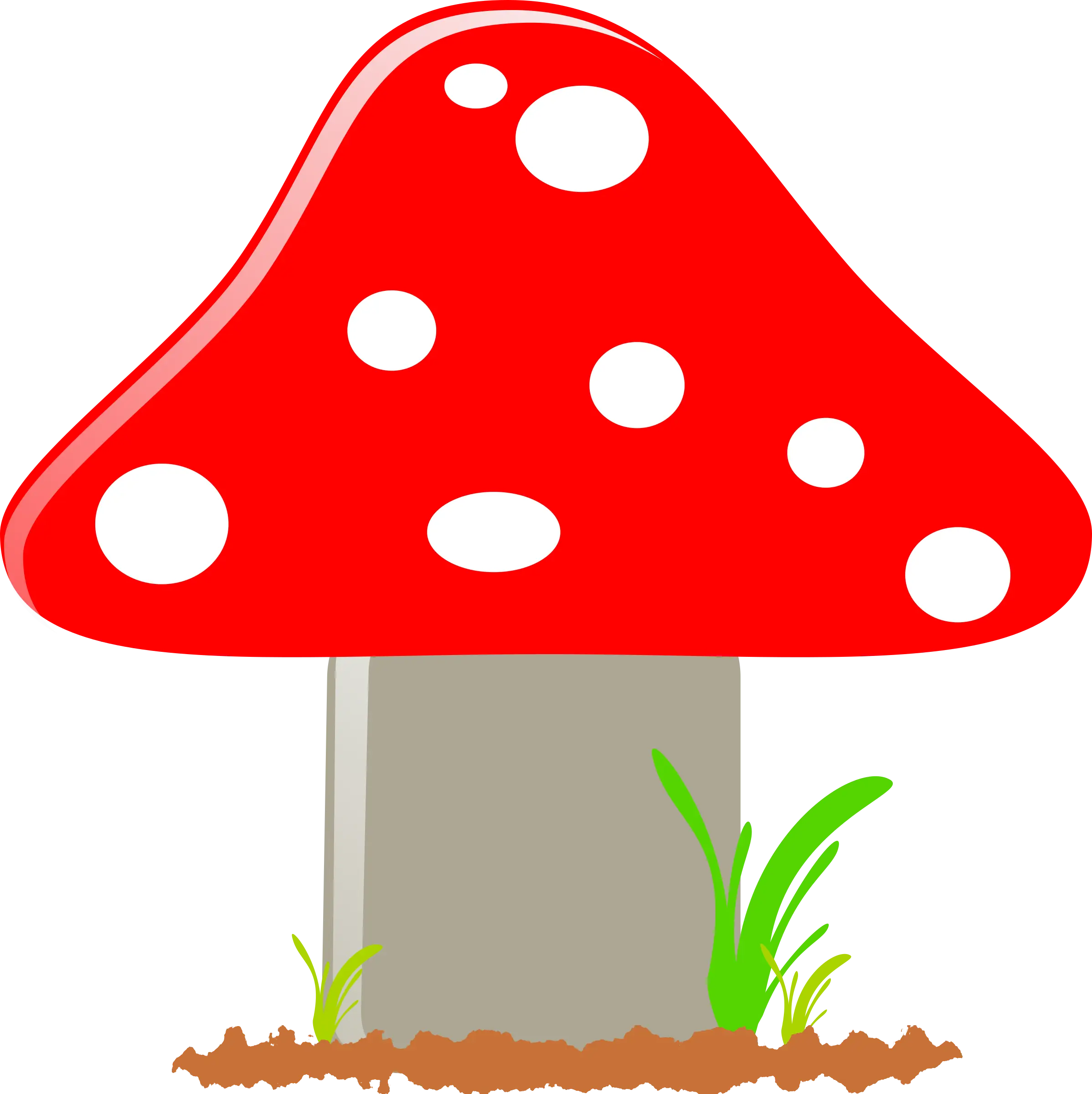Red Mushroom Cartoon Illustration with Spotty Cap