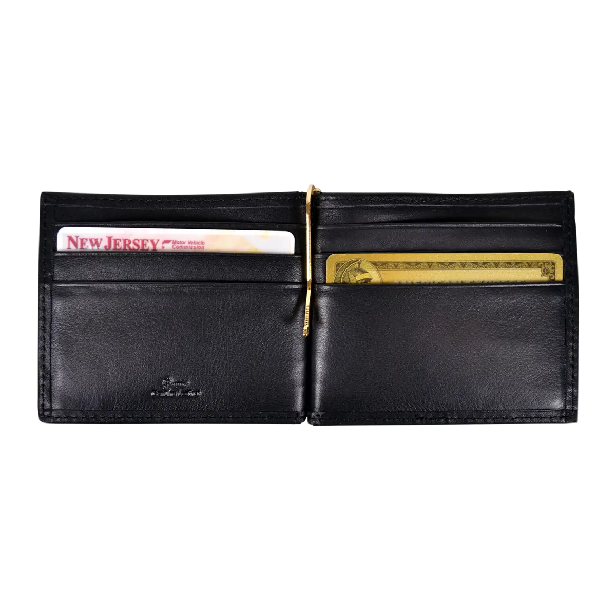Black Leather Wallet with Cards