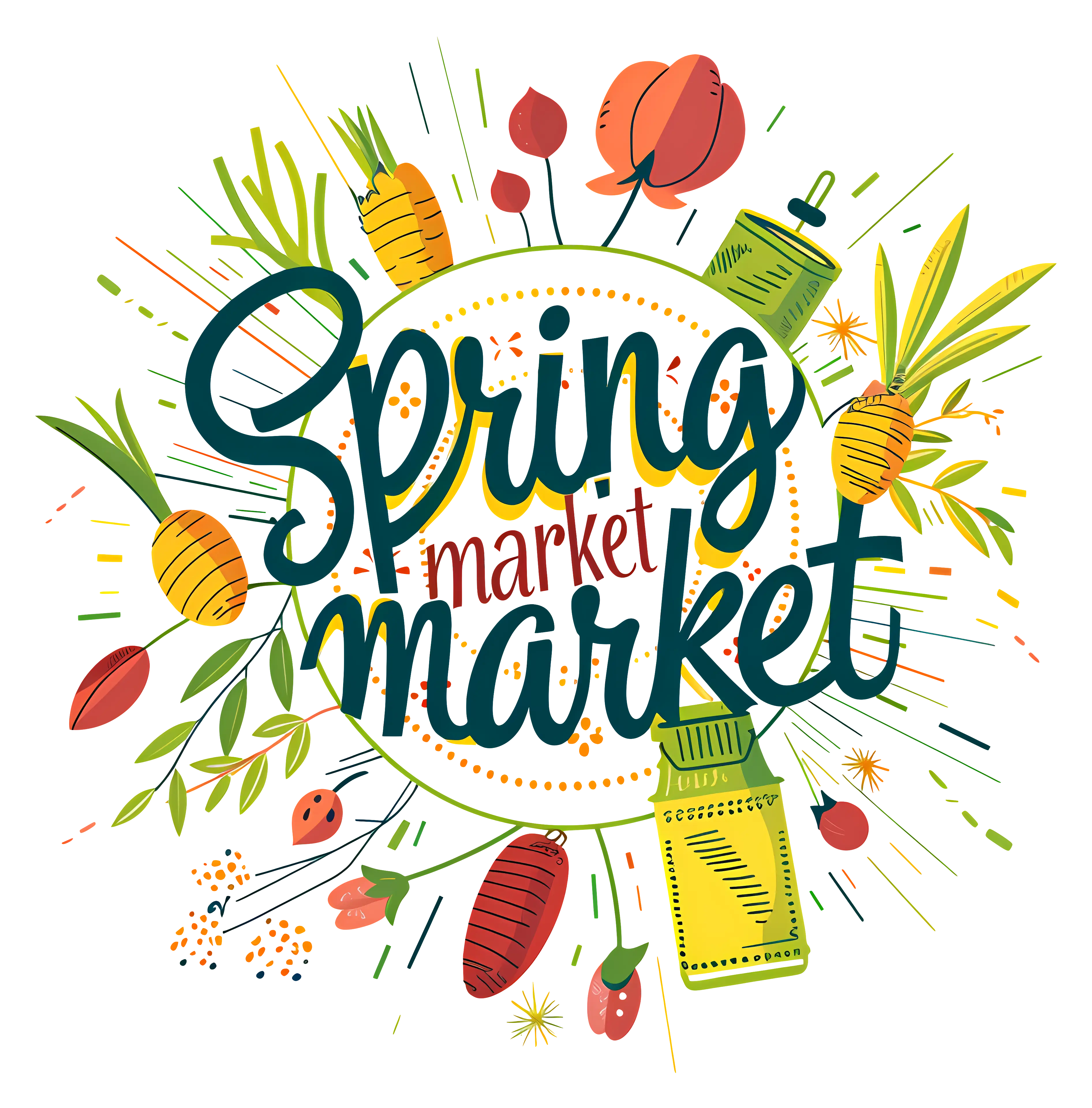 Spring Market Event Illustration