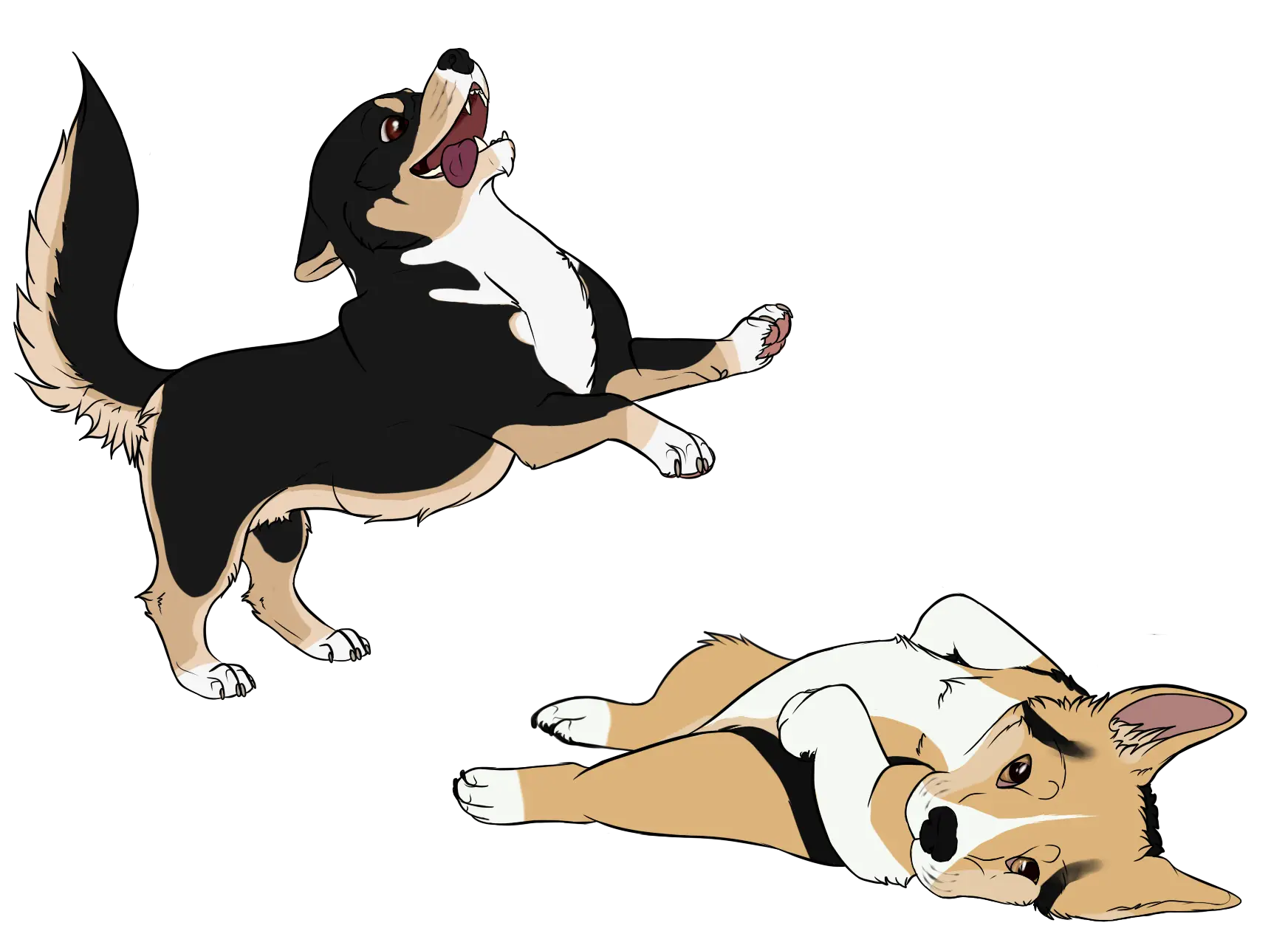Playful Cartoon Dogs