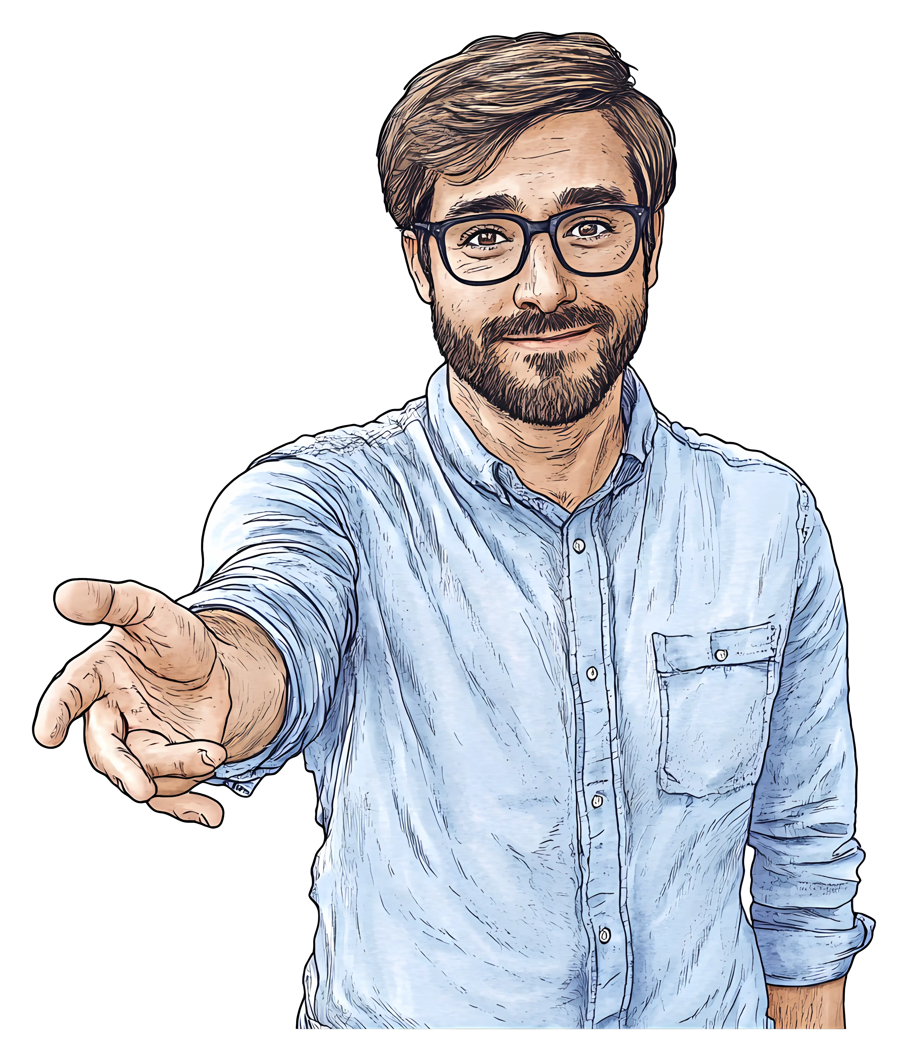 Friendly Man Reaching Out