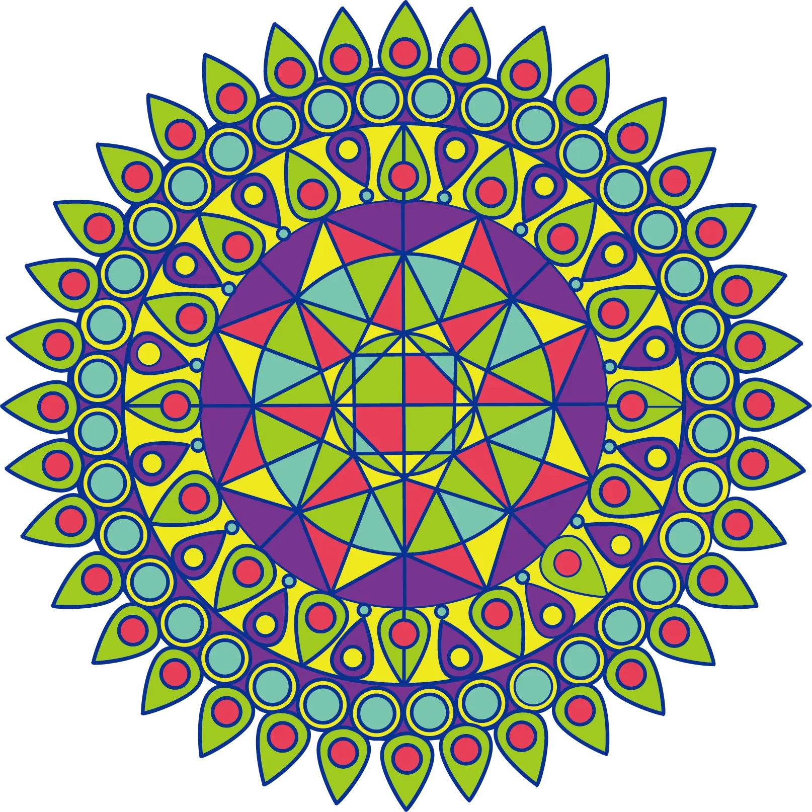 Colorful Geometric Mandala