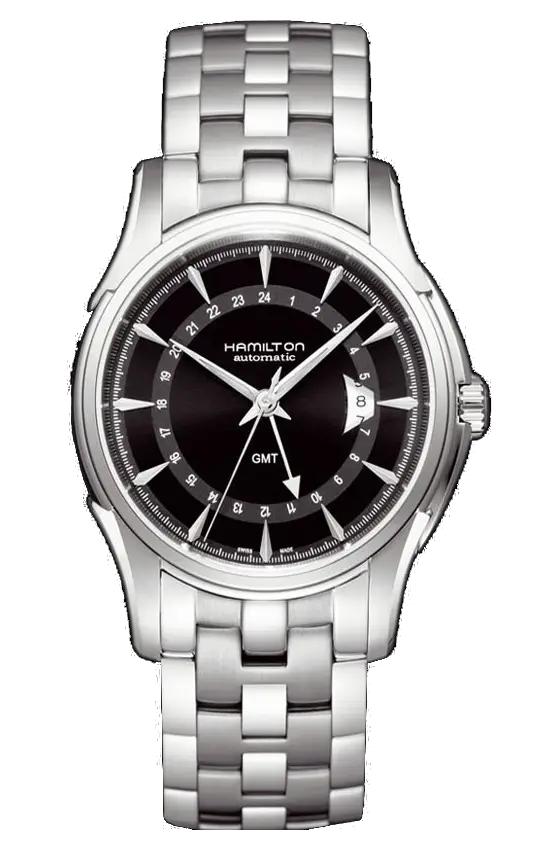 Elegant Silver Wristwatch with Black Dial