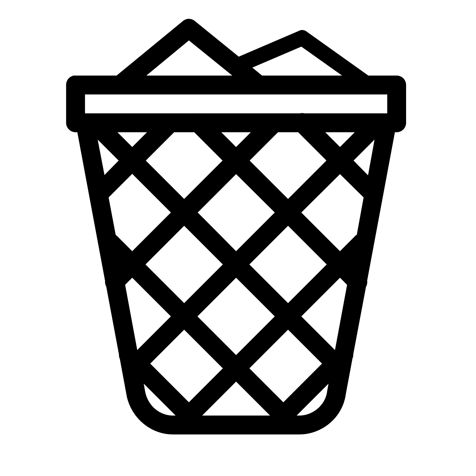 Minimalistic Trash Bin Symbol Icon