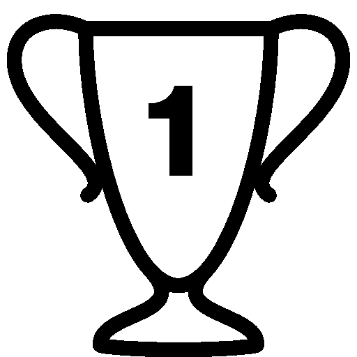 Number One Trophy Outline Design