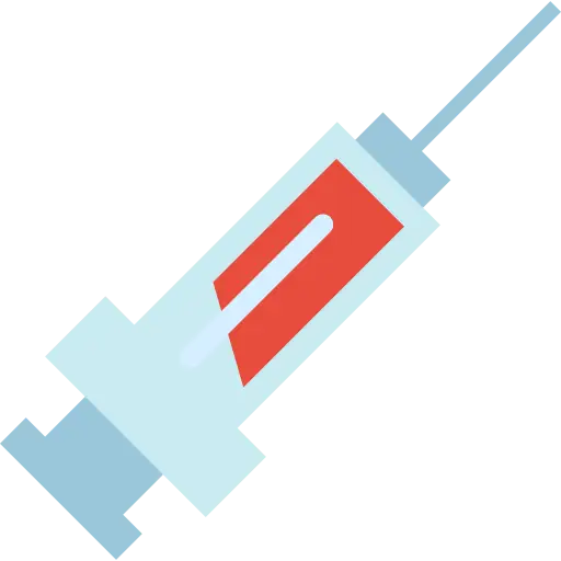 Flat Design Syringe with Red Liquid
