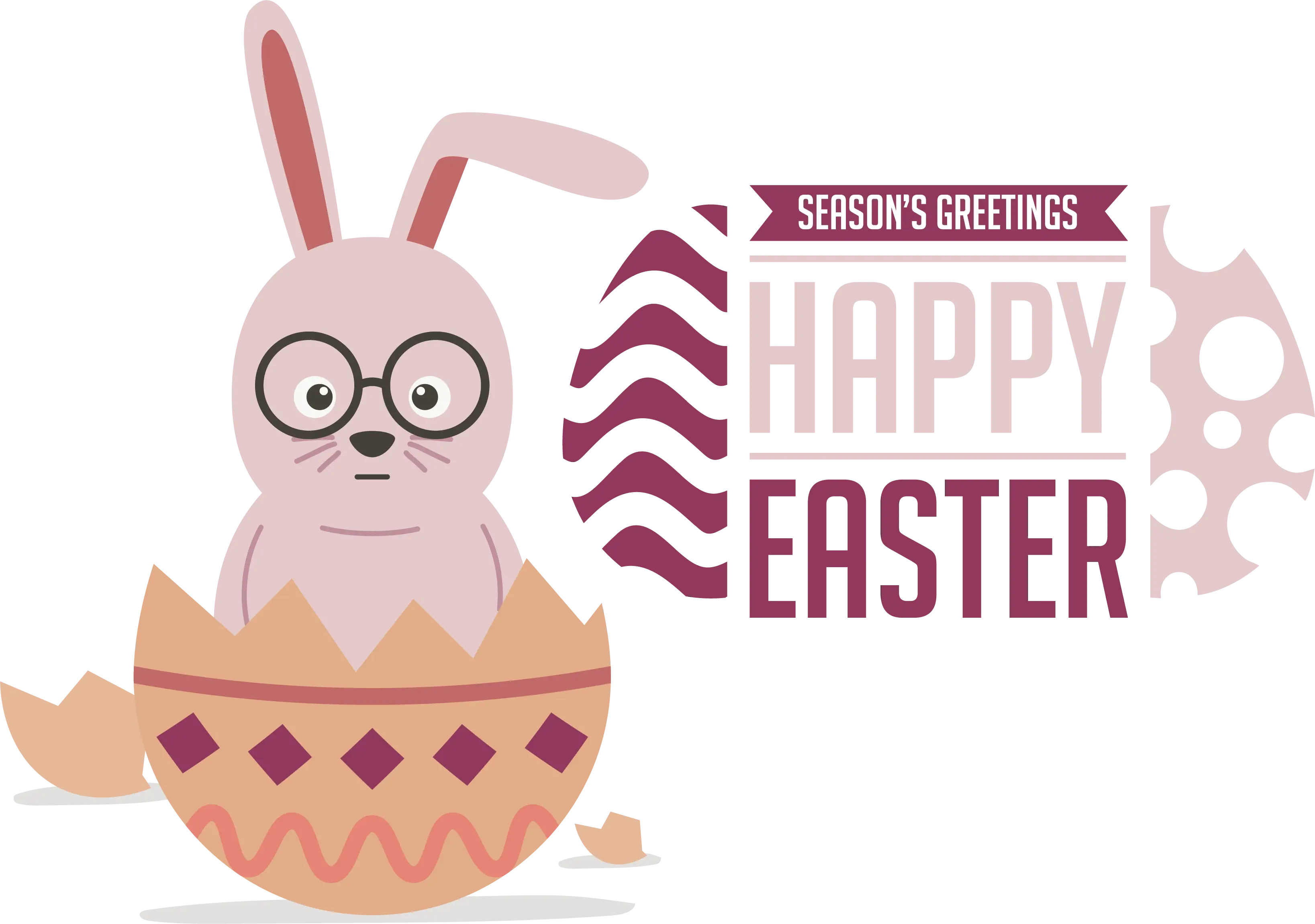 Easter Bunny Greeting Inside Egg