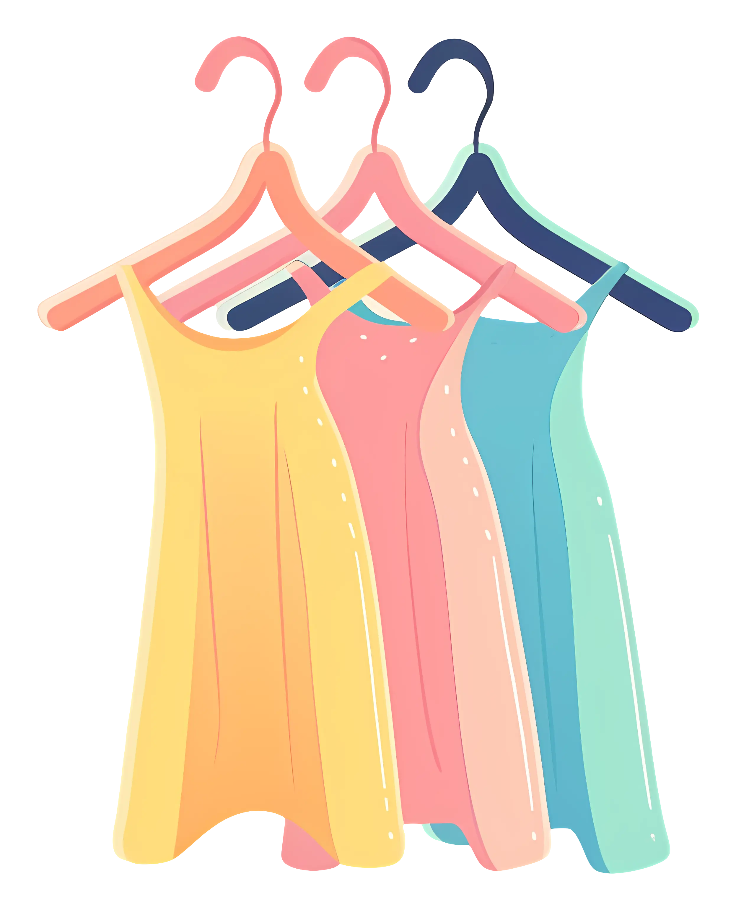 Colorful Dresses on Hangers