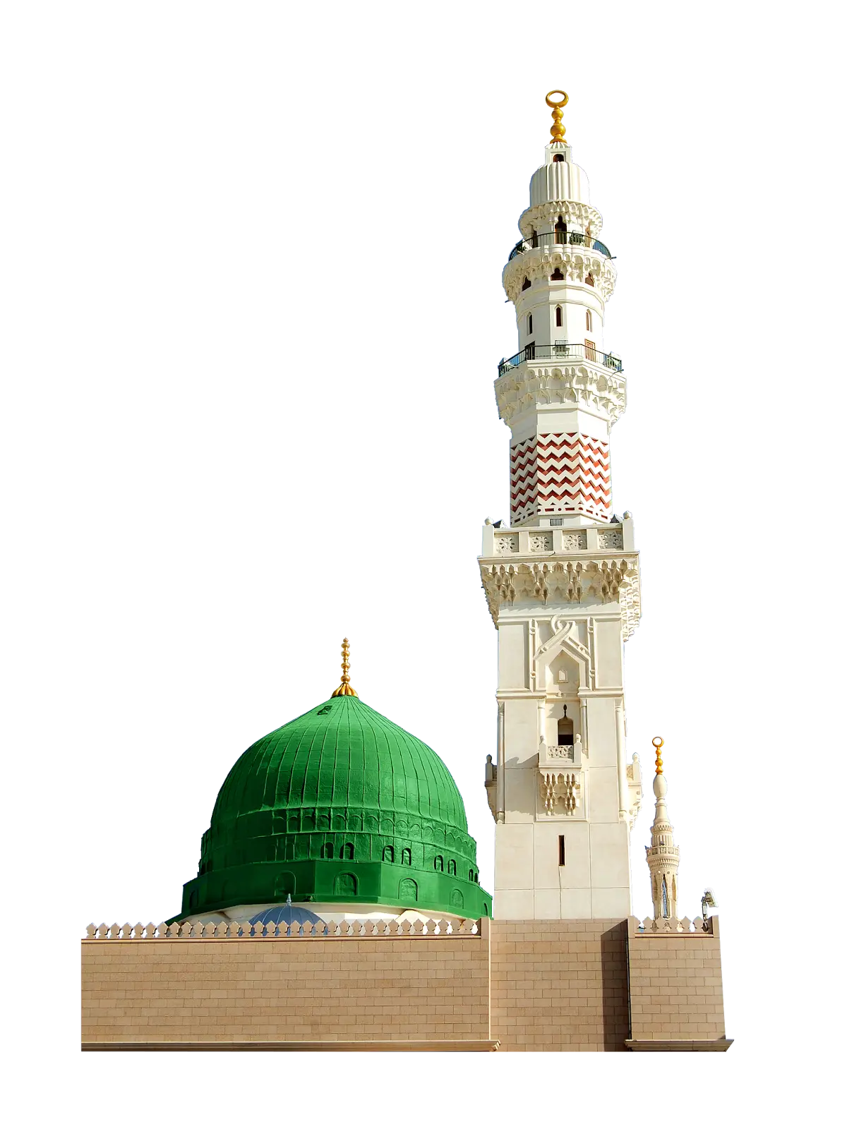 Green Dome and Minaret of a Mosque