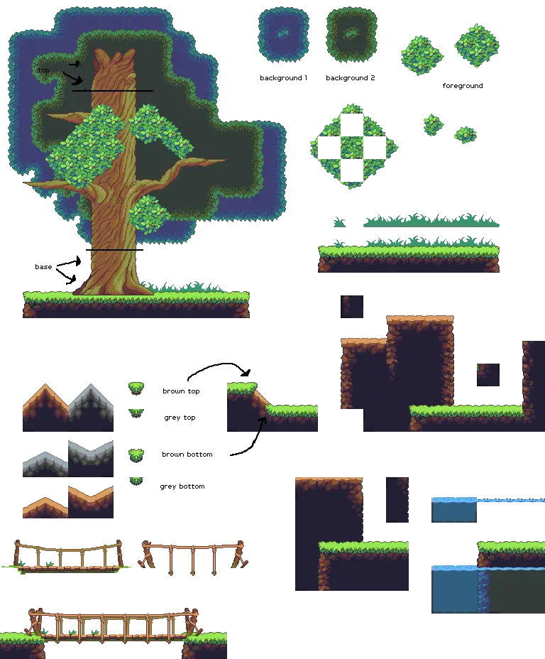 Pixel Art Game Assets for Platformer