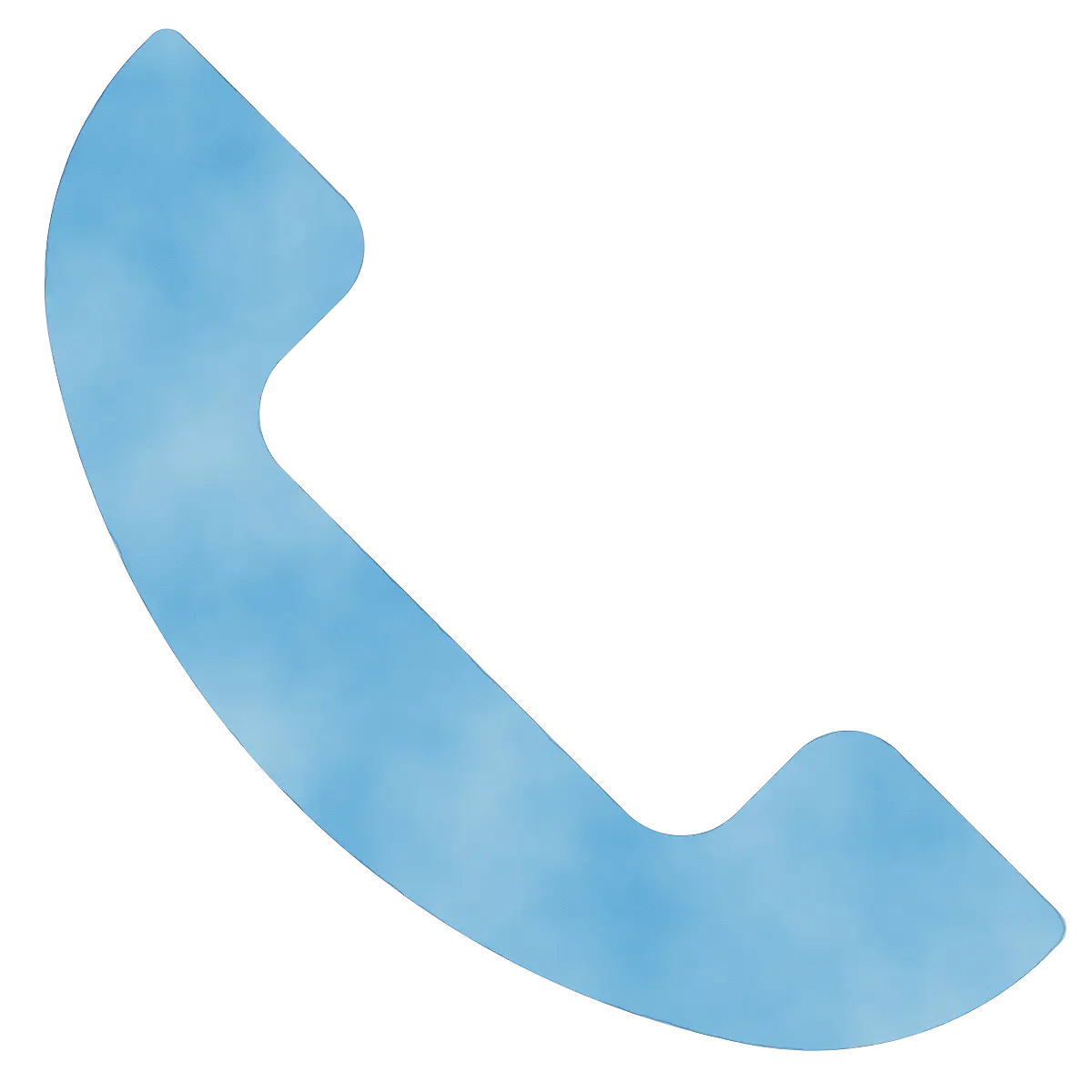 Blue Phone Receiver Icon for Communication