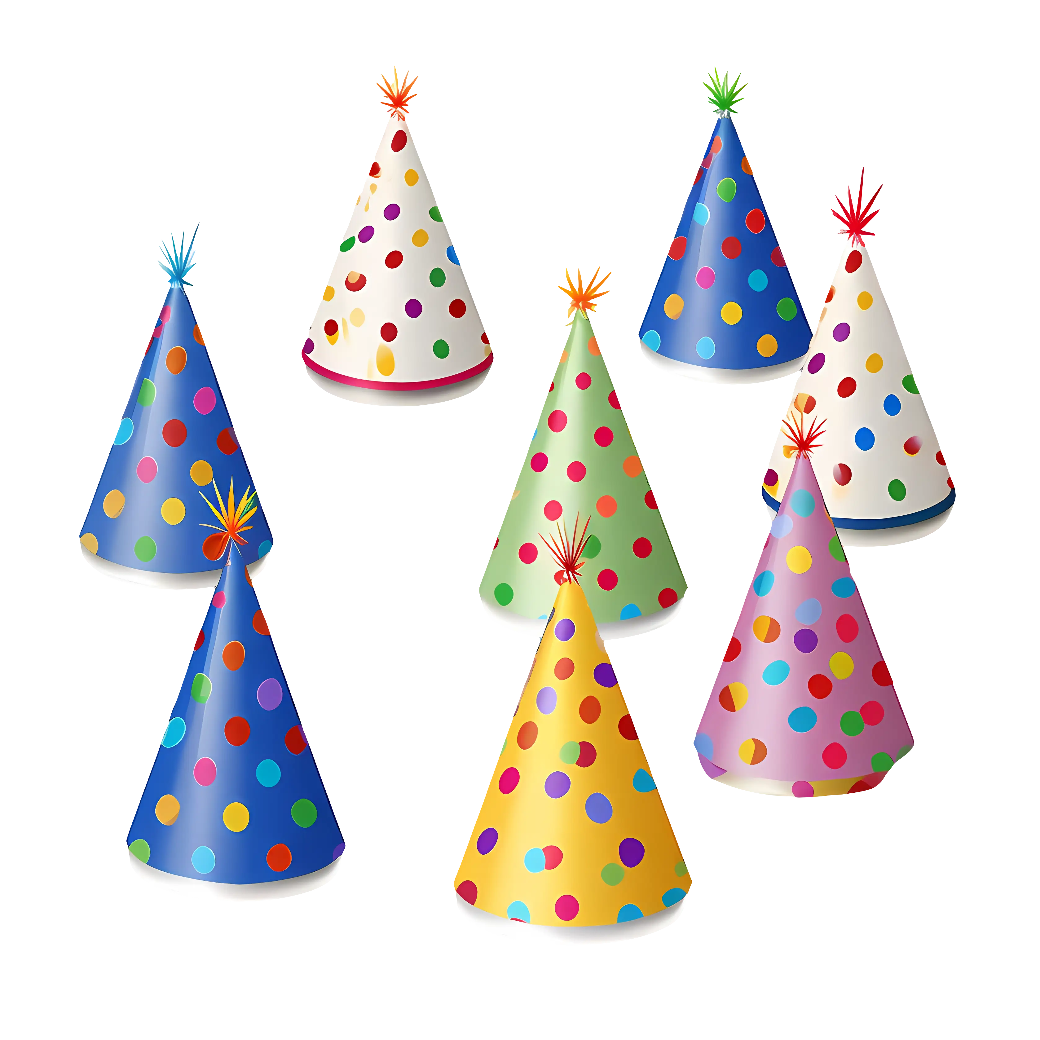 Polka-Dotted Party Hats in Vibrant Colors