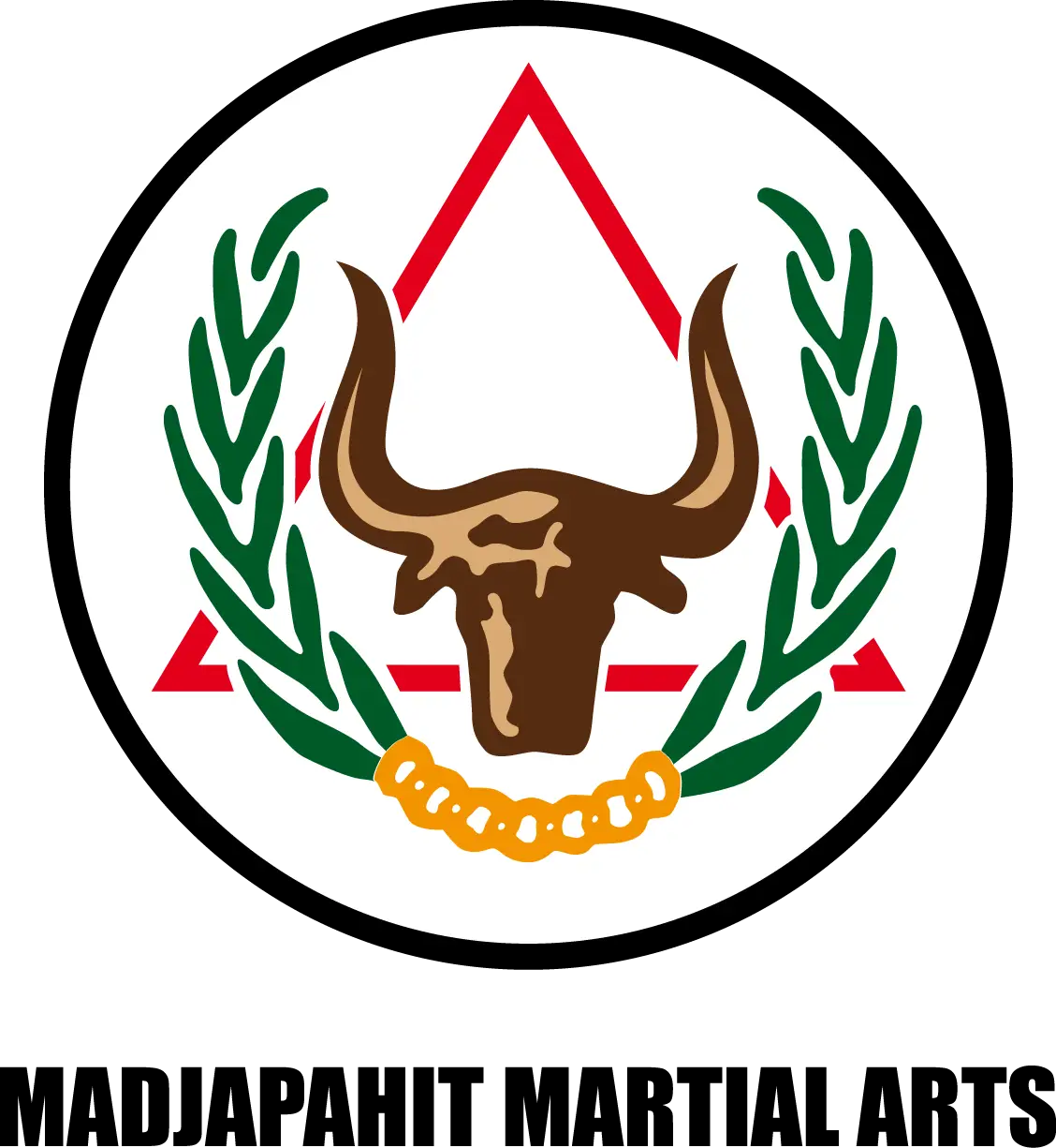 Madjapahit Martial Arts Logo with Bull and Triangle
