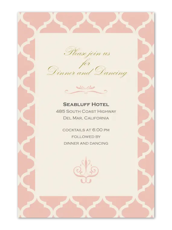 Dinner and Dancing Invitation Card